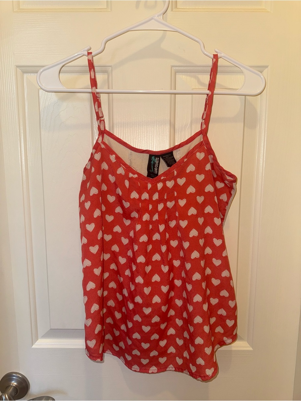 Weavers Red Heart-Print Camisole Tank Top